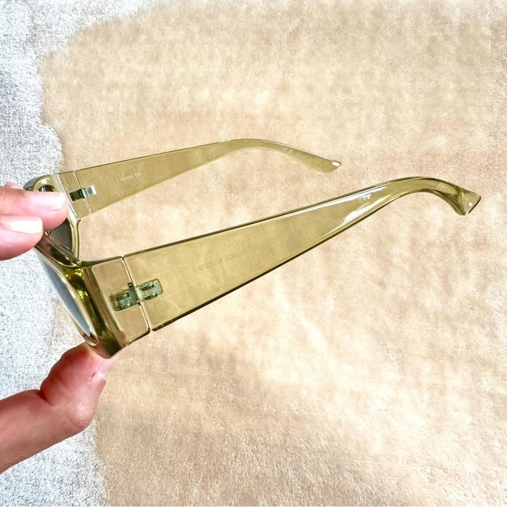 Y2K Clear Light Green Plastic Sunglasses